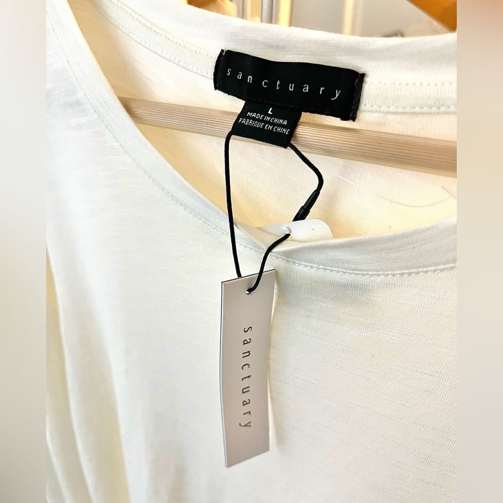 Women’s Sanctuary Cream Crew Neck Puff Long Sleeve Top, Size Large NWT - Picture 7 of 8